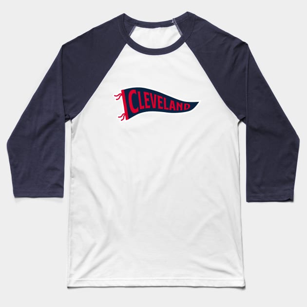 Cleveland Pennant - White Baseball T-Shirt by KFig21